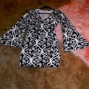 Adorable short bell sleeve dress.